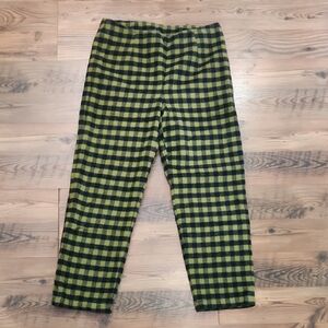 UNIF Francis Wool Green Black Checkered Plaid Grunge Indie Pants 26 S Retro Goth